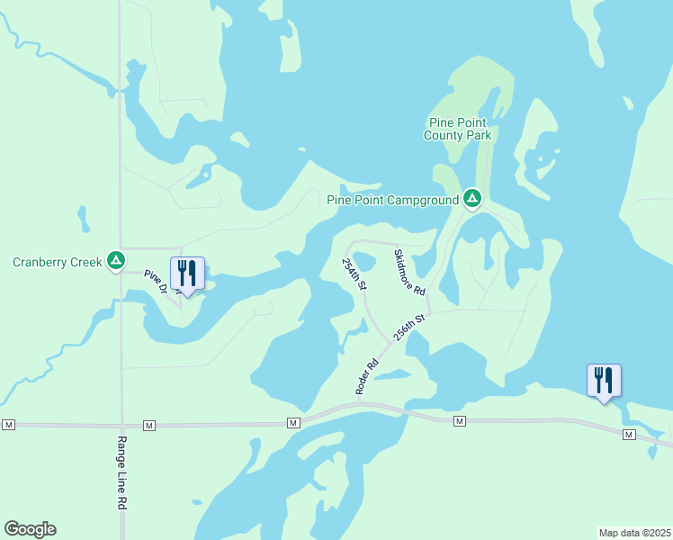 map of restaurants, bars, coffee shops, grocery stores, and more near 27338 254th Street in Holcombe