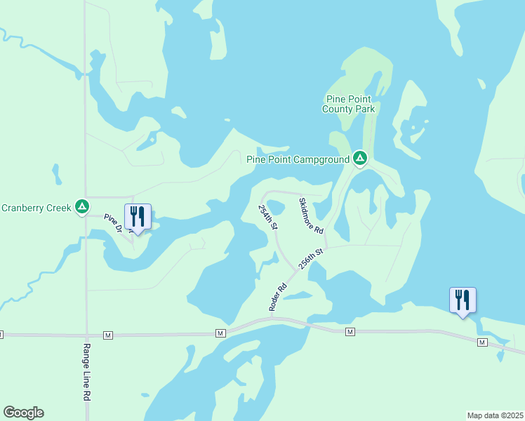 map of restaurants, bars, coffee shops, grocery stores, and more near 27338 254th Street in Holcombe