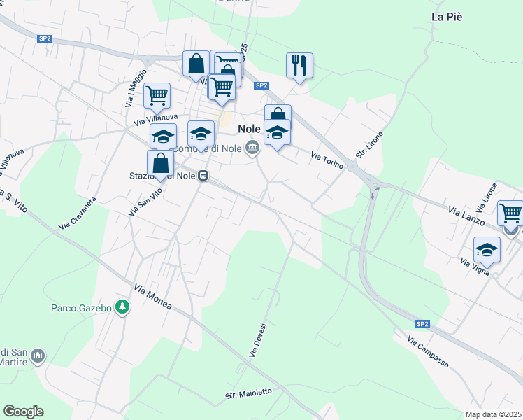map of restaurants, bars, coffee shops, grocery stores, and more near 20 Via Devesi in Nole