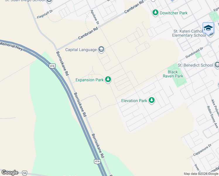 map of restaurants, bars, coffee shops, grocery stores, and more near 676 Expansion Road in Ottawa