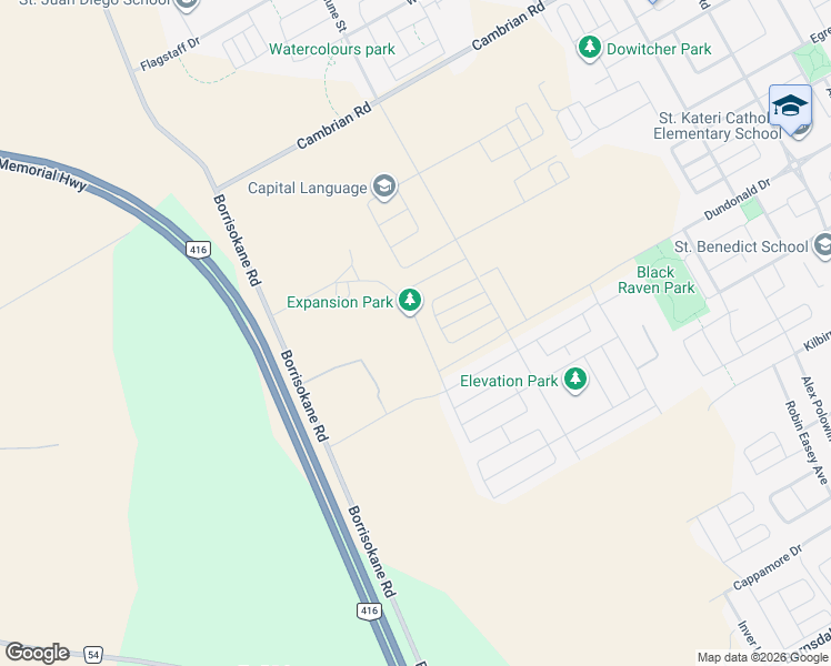map of restaurants, bars, coffee shops, grocery stores, and more near 676 Expansion Road in Ottawa