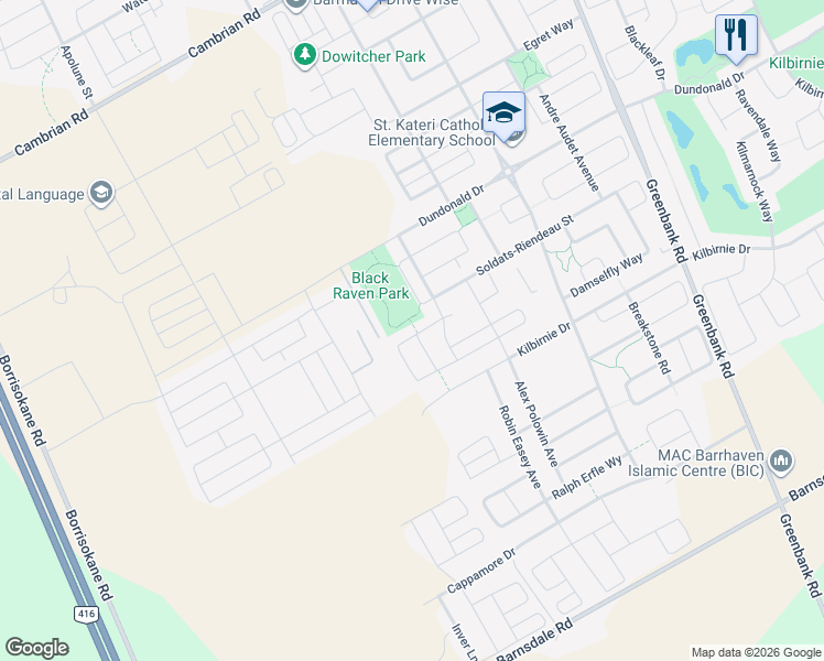 map of restaurants, bars, coffee shops, grocery stores, and more near in Ottawa