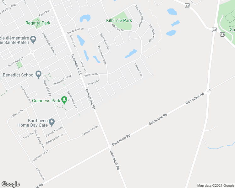 map of restaurants, bars, coffee shops, grocery stores, and more near 132 Laramie Crescent in Ottawa