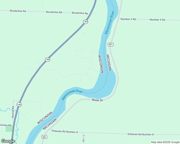 map of restaurants, bars, coffee shops, grocery stores, and more near W2421 Twin Pine Lane in Porterfield