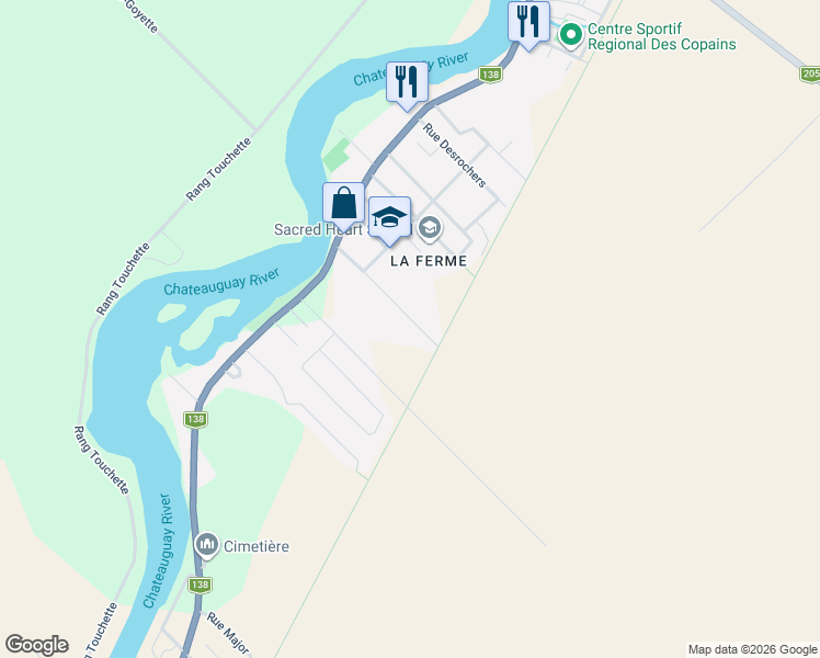 map of restaurants, bars, coffee shops, grocery stores, and more near 29 Rue Saint-Louis in Sainte-Martine