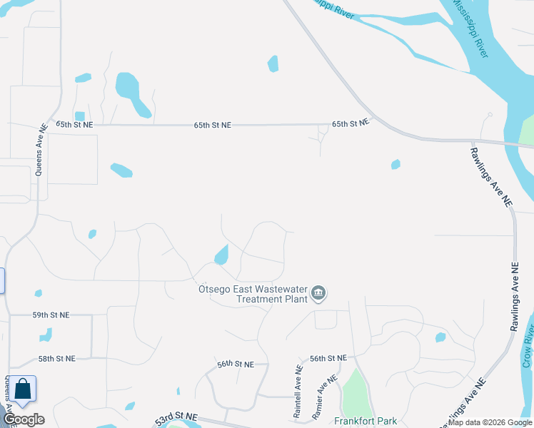 map of restaurants, bars, coffee shops, grocery stores, and more near 17163 65th Street Northeast in Otsego