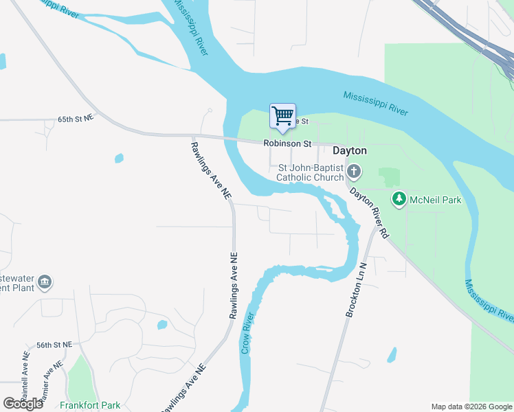 map of restaurants, bars, coffee shops, grocery stores, and more near 62nd Lane in Otsego