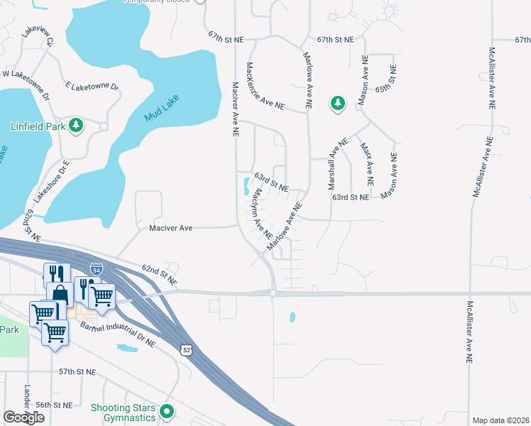 map of restaurants, bars, coffee shops, grocery stores, and more near 6230 Maclynn Avenue Northeast in Albertville