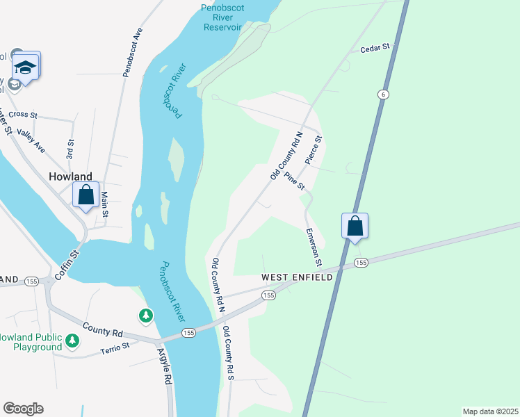 map of restaurants, bars, coffee shops, grocery stores, and more near 150 Old County Road North in Enfield