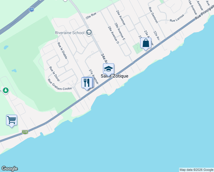 map of restaurants, bars, coffee shops, grocery stores, and more near 1185 Rue Principale in Saint-Zotique