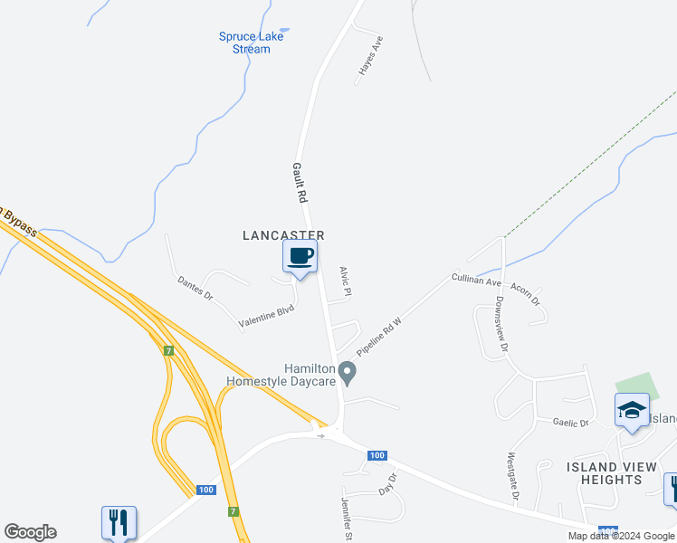 map of restaurants, bars, coffee shops, grocery stores, and more near 61 Alvic Place in Saint John