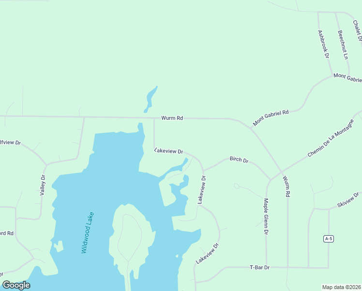 map of restaurants, bars, coffee shops, grocery stores, and more near 15187 Lakeview Drive in Wolverine