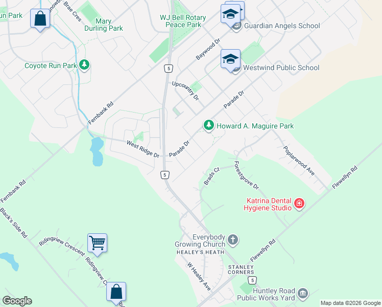 map of restaurants, bars, coffee shops, grocery stores, and more near in Stittsville
