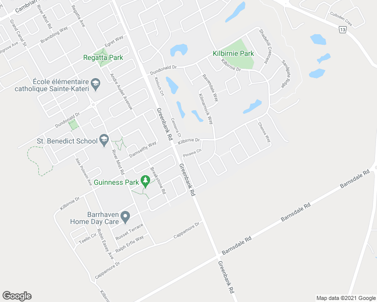 map of restaurants, bars, coffee shops, grocery stores, and more near 514 Pinawa Circle in Ottawa