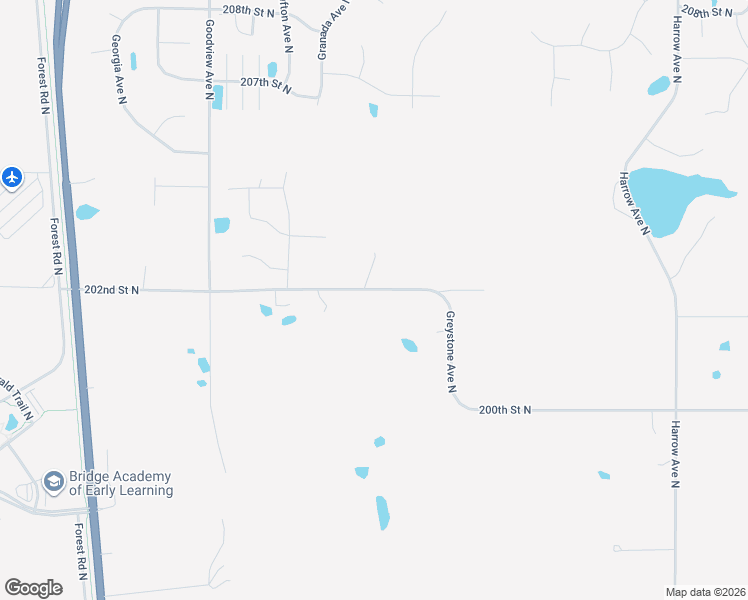 map of restaurants, bars, coffee shops, grocery stores, and more near 6641 202nd Street North in Forest Lake