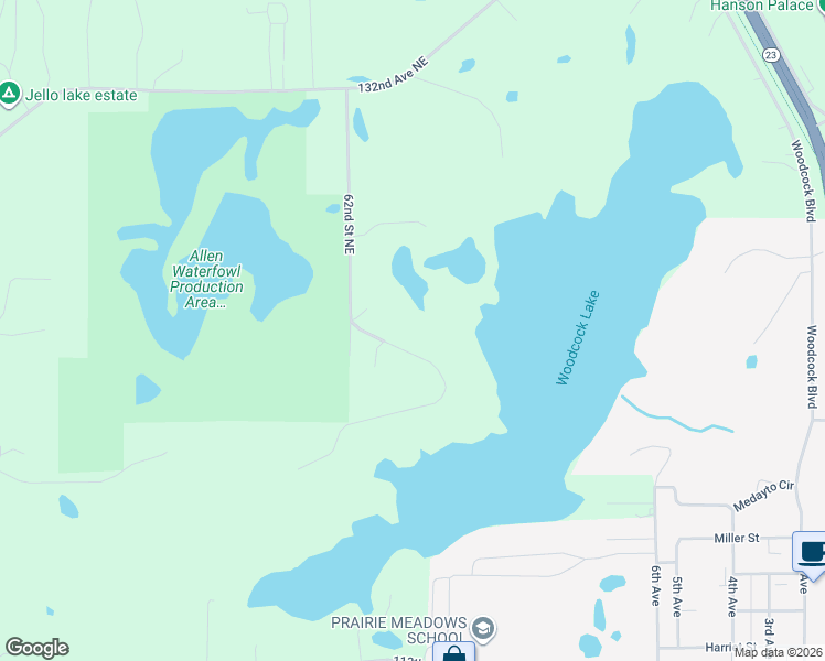 map of restaurants, bars, coffee shops, grocery stores, and more near 12407 62nd Street Northeast in Spicer