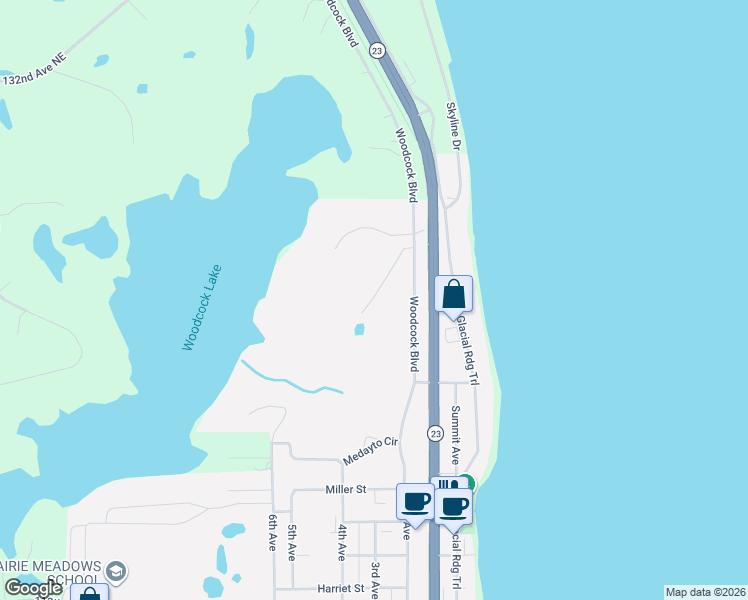 map of restaurants, bars, coffee shops, grocery stores, and more near 8 Nakota Drive in Spicer