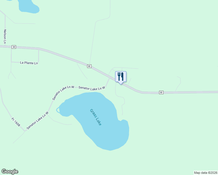 map of restaurants, bars, coffee shops, grocery stores, and more near W12323 Senator Lake Lane West in Crivitz