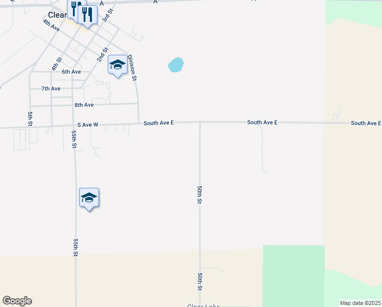 map of restaurants, bars, coffee shops, grocery stores, and more near 934 3rd Street Southeast in Clear Lake
