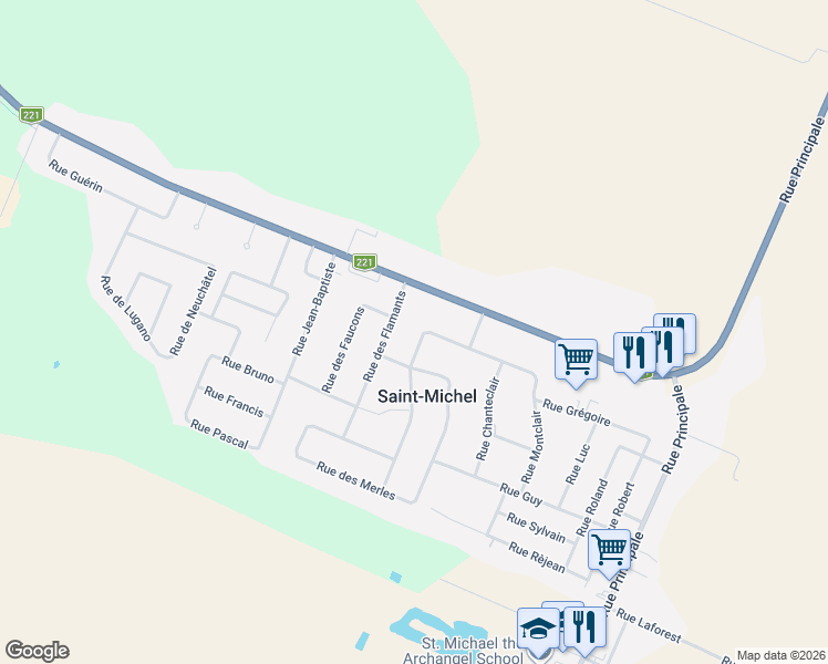 map of restaurants, bars, coffee shops, grocery stores, and more near 1616 Rue Lécuyer in Saint-Michel