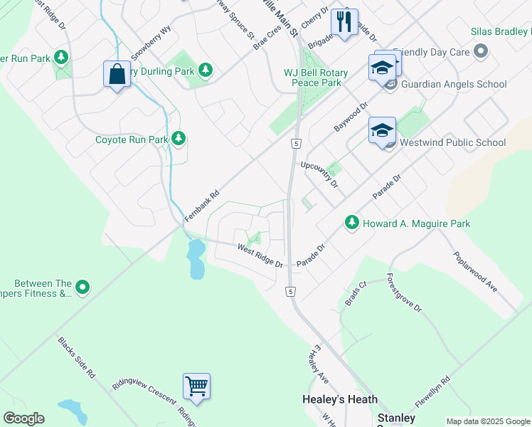 map of restaurants, bars, coffee shops, grocery stores, and more near 201 Morel Private in Ottawa