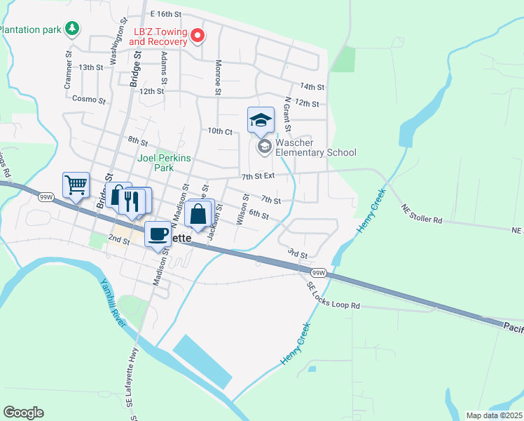 map of restaurants, bars, coffee shops, grocery stores, and more near 974 6th Street in Lafayette