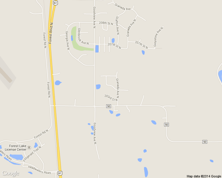 map of restaurants, bars, coffee shops, grocery stores, and more near 20420 Goodvine Trail North in Forest Lake