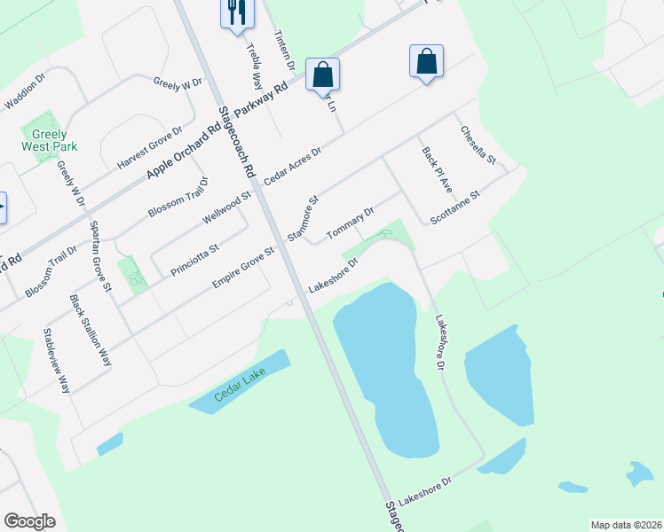 map of restaurants, bars, coffee shops, grocery stores, and more near 1555 Lakeshore Drive in Ottawa