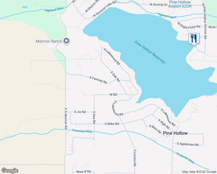 map of restaurants, bars, coffee shops, grocery stores, and more near 272 South Fairway Road in Wamic