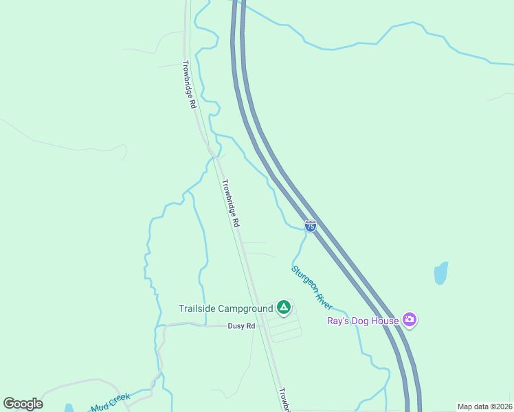 map of restaurants, bars, coffee shops, grocery stores, and more near 14721 Trowbridge Road in Wolverine