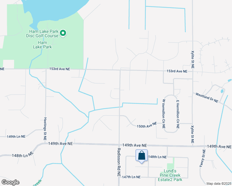 map of restaurants, bars, coffee shops, grocery stores, and more near 15204 Raddison Road Northeast in Ham Lake