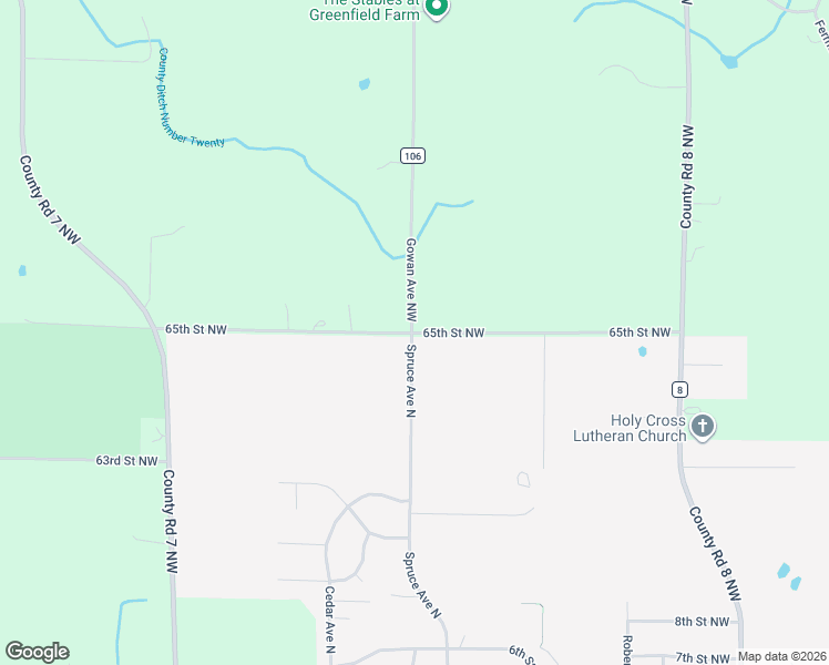 map of restaurants, bars, coffee shops, grocery stores, and more near 6010 65th Street Northwest in Maple Lake