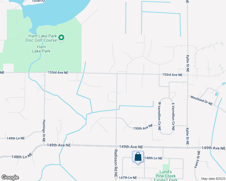 map of restaurants, bars, coffee shops, grocery stores, and more near 15204 Radisson Road Northeast in Ham Lake