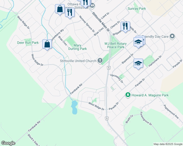map of restaurants, bars, coffee shops, grocery stores, and more near in Ottawa