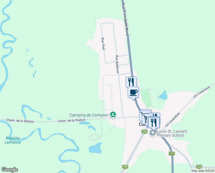map of restaurants, bars, coffee shops, grocery stores, and more near Rue Masse in Compton
