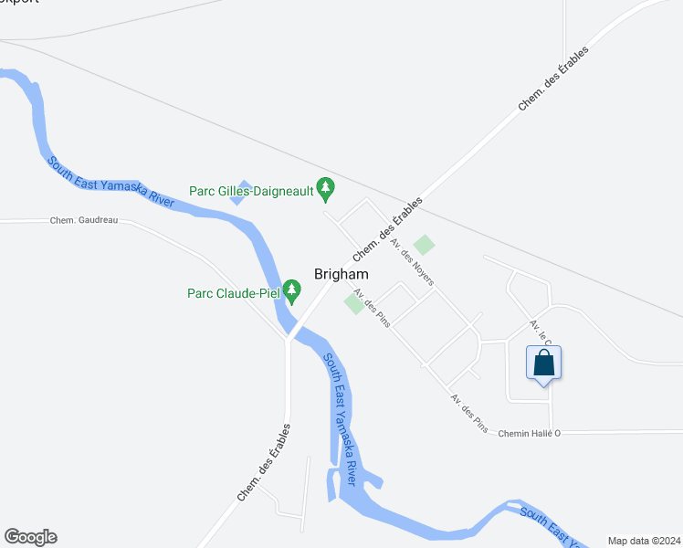 map of restaurants, bars, coffee shops, grocery stores, and more near 223 Rue Georges in Brigham