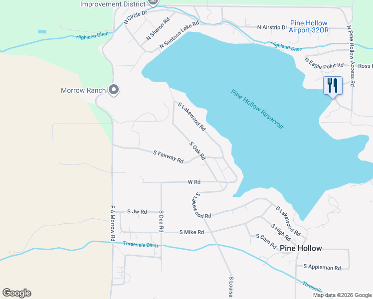 map of restaurants, bars, coffee shops, grocery stores, and more near 272 South Fairway Road in Wamic