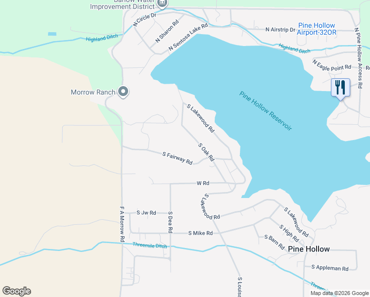 map of restaurants, bars, coffee shops, grocery stores, and more near 272 South Fairway Road in Wamic