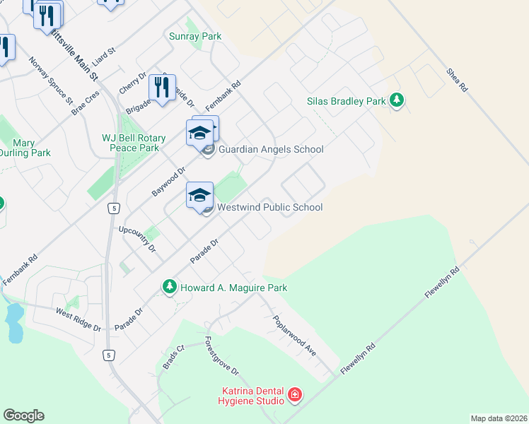 map of restaurants, bars, coffee shops, grocery stores, and more near 1162 Beckett Crescent in Ottawa