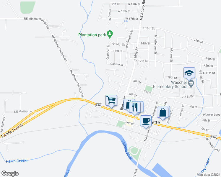 map of restaurants, bars, coffee shops, grocery stores, and more near 209 Canyon View Drive in Lafayette