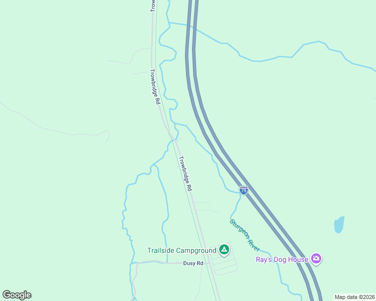 map of restaurants, bars, coffee shops, grocery stores, and more near 14799-15047 Trowbridge Road in Wolverine
