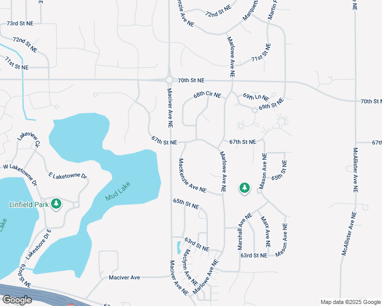 map of restaurants, bars, coffee shops, grocery stores, and more near 12150 66th Court Northeast in Otsego