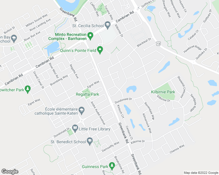 map of restaurants, bars, coffee shops, grocery stores, and more near 815 Kennacraig Private in Ottawa