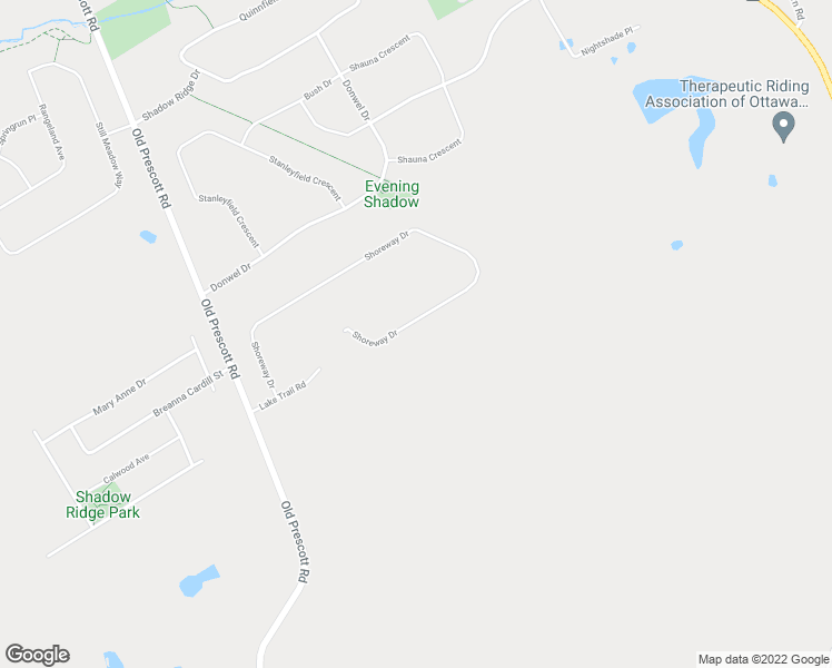 map of restaurants, bars, coffee shops, grocery stores, and more near 553 Shoreway Drive in Ottawa