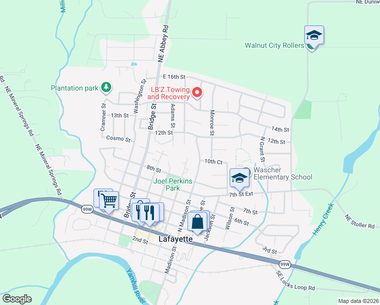 map of restaurants, bars, coffee shops, grocery stores, and more near 1002 Market Street in Lafayette