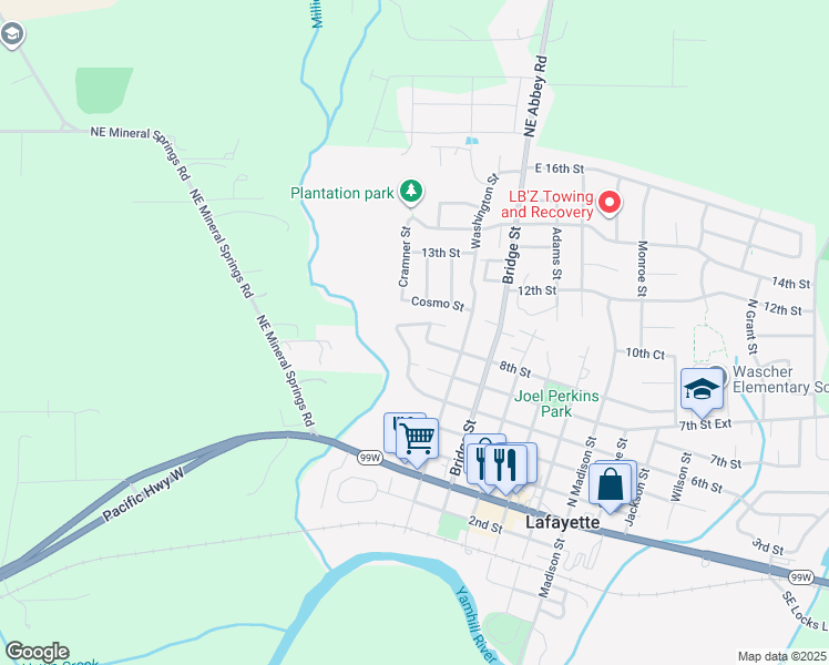map of restaurants, bars, coffee shops, grocery stores, and more near 263 9th Street in Lafayette