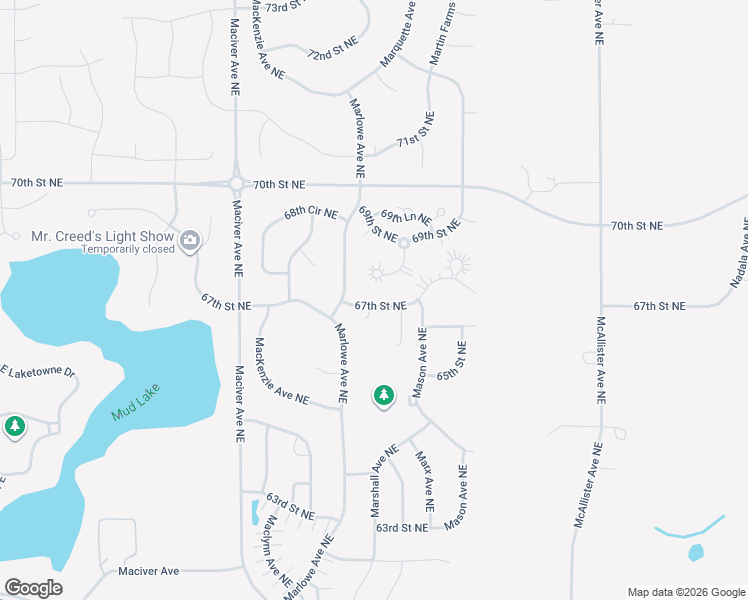 map of restaurants, bars, coffee shops, grocery stores, and more near 12254 67th Street Northeast in Elk River