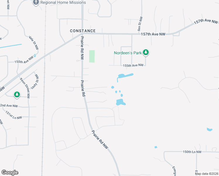 map of restaurants, bars, coffee shops, grocery stores, and more near 15357 Prairie Road in Andover