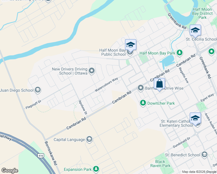 map of restaurants, bars, coffee shops, grocery stores, and more near 279 Zenith Private in Ottawa