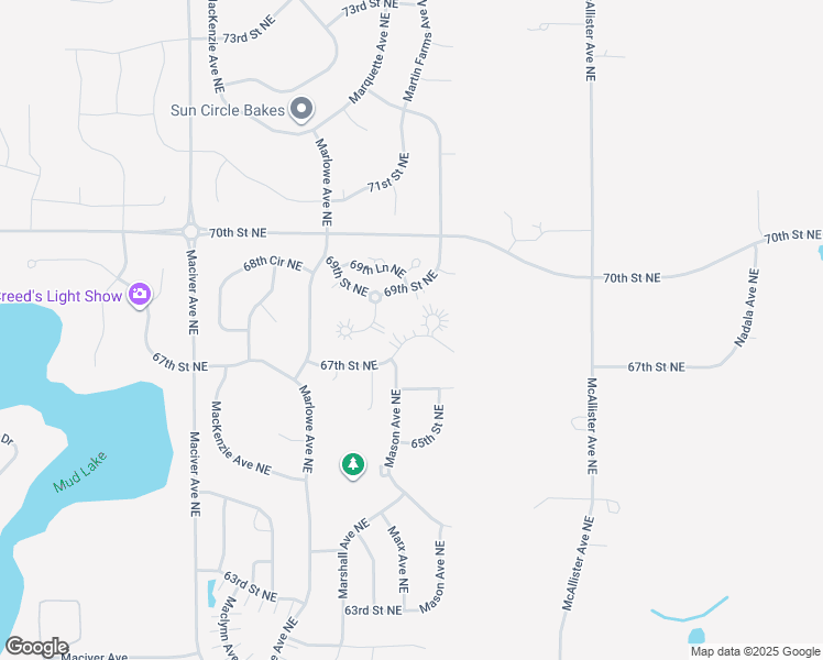 map of restaurants, bars, coffee shops, grocery stores, and more near 12396 67th Street Northeast in Otsego